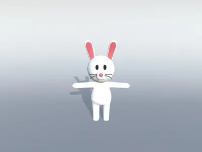Lowpoly Humanoid Rabbit - Rigged Cartoon Rabbit  Low-poly 3D model
