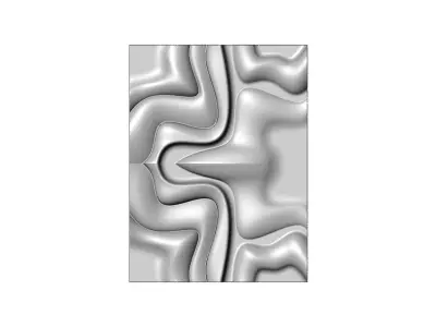 Mirrored organic sculpture wall art relief panel 3D print model