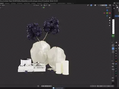 flower vase with decor 3D model