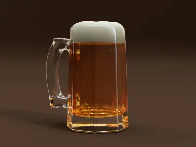 Glass Mug of Beer 3D model