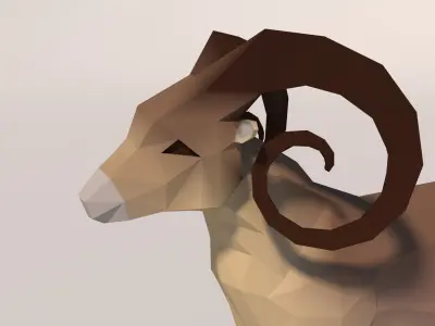Game Ready Low-Poly Goat polygonal sheep Low-poly 3D model