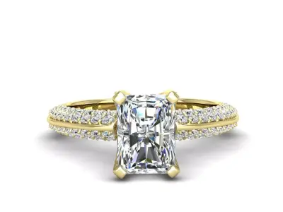 Engagement ring Stella radiant  3D print model