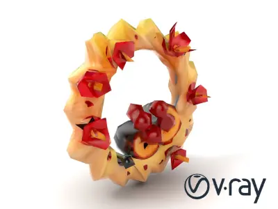 Star Shaped Meringue Ring Dessert model pack Low-poly 3D model