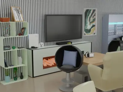 High-tech restaurant 3D model