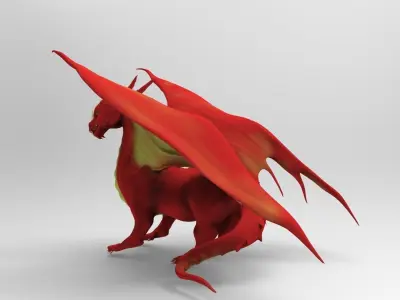 Red Dragon Low-poly 3D model