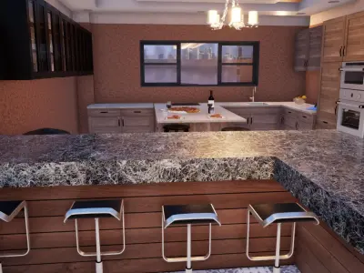 Six Bedroom Residential Low-poly 3D model