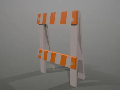 Small traffic barrier Free low-poly 3D model