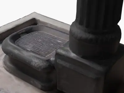 Photo-Scanned Italian Fountain Low-poly 3D model