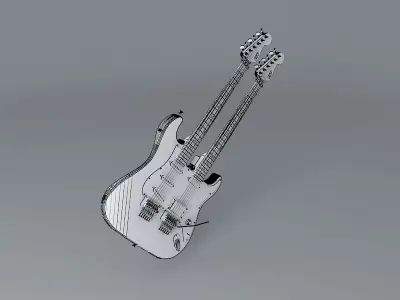ESP Doubleneck strat guitar Free 3D model
