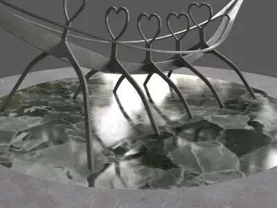 PBR Modern Monument and Memorial A Low-poly 3D model
