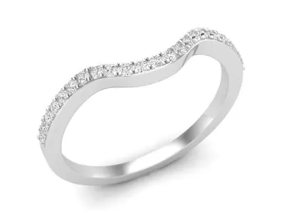 AV 620 Diamond Curved Wedding Band for Women 3D print model