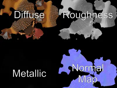 Armadillo Model Pack for D Rendering and Game Development Low-poly 3D model