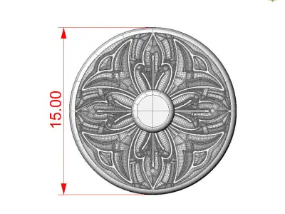Flower Decor Stud Earrings 001 3D print model
