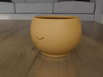 Cute Sleeping Face Planter STL for 3D Printing 3D print model