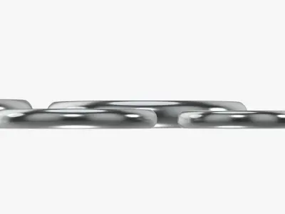 Chrome barbell weight plate set 3D model