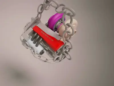 K24 car engine Low-poly 3D model