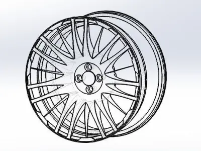 Audi Wheel Rim Low-poly 3D model