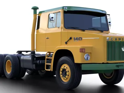 Scania LT140 38 6x4 Stock Classic Truck Low-poly 3D model