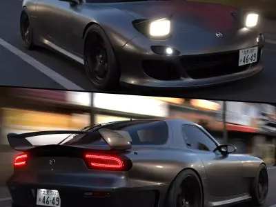 Mazda RX-7 Low-poly 3D model