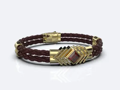 Mens Leather Bracelet 3D print model