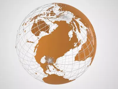 Globe News Skeleton Copper Color 3D model