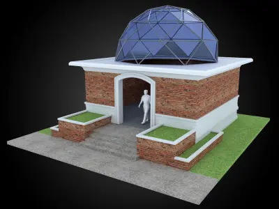 Dome 8x incl base structure with entry opening 3D model