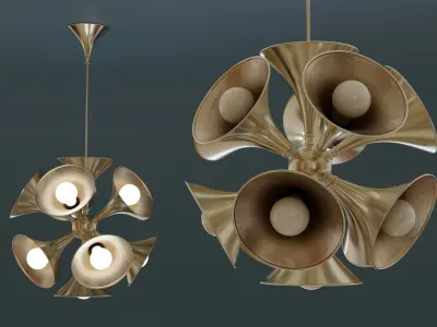 Mid-Century Ceiling Lamp Low-poly 3D model