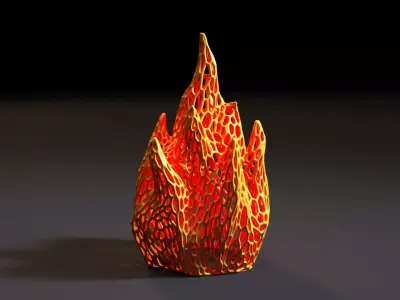 Flame fire Voronoi 3D print model