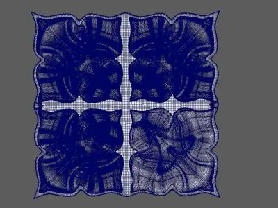 High Poly 4 Petals floral pattern 3D Print Model 3D print model