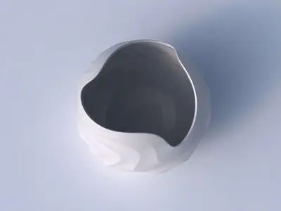 Bowl Spheric wavy with curved horizontal sections 3D print model