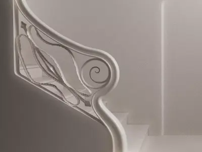 Stairway ramps - Casa Batllo Atrium - Gaudi 3D model