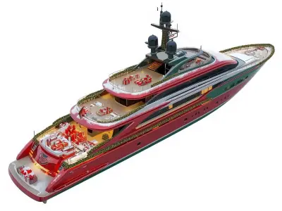 Luxury Christmas Edition Sport Yacht 3D Model 3D model buy