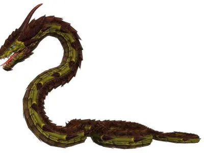 Dragonsnake snake Low-poly 3D model