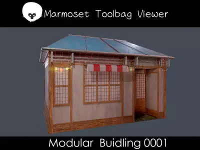 Modular building 0001 Low-poly 3D model