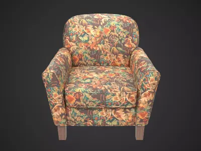 Vintage Armchair 3D Model Textured FBX OBJ Blend 3D model