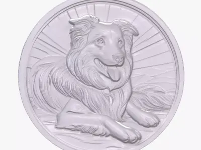 Border Collie 4 basrelief for 3D printing 3D print model