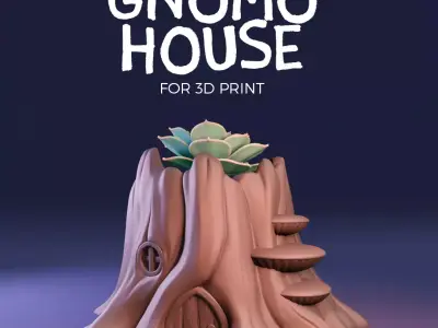 Gnomo House- Planter- Free Support- Print in place 3D print model