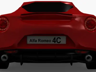 Alpha Romeo 4C sports car Low-poly 3D model