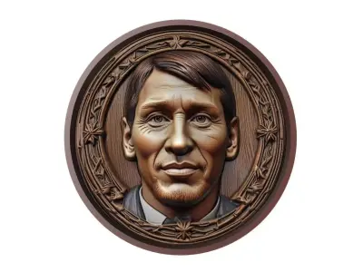 Lionel Messi Footballer Medallion 3D print model
