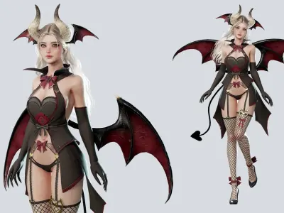 Succubus Lauren - Game Ready Low-poly 3D model