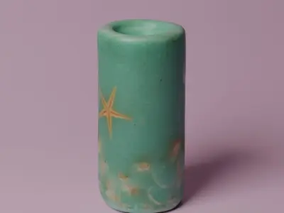Decorated candle lowpoly Low-poly 3D model