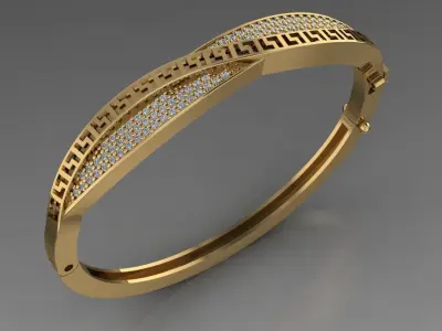 Two-piece women s bracelet 3D print model