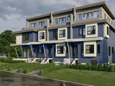 Apartment building 3d sketchup model 3D model