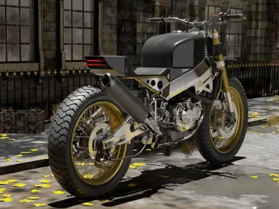 Custom Honda Scrambler Low-poly 3D model