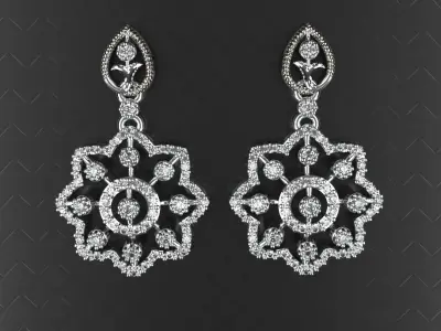 Beautiful Earrings 01 3D print model