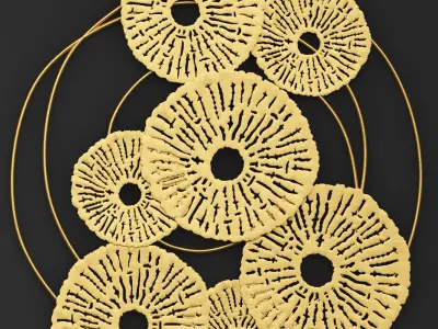Gold Wall art Sculpture 3D model