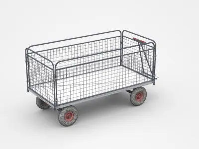 Empty Enclosed Container Cart  3D model