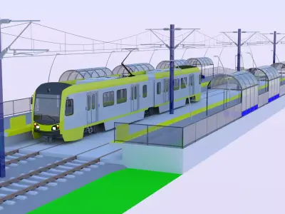 LA light rail station 3D model