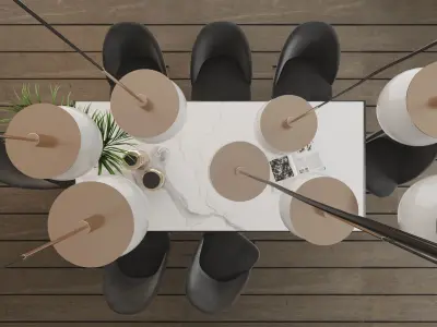 Table chair decorative SET 102 3D model