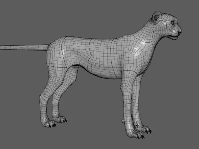 Cheetah - only body with textures and shading 3D model